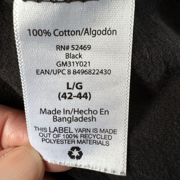 G George Men's Long Sleeve Crew Neck Tee Black Large - Picture 8 of 10